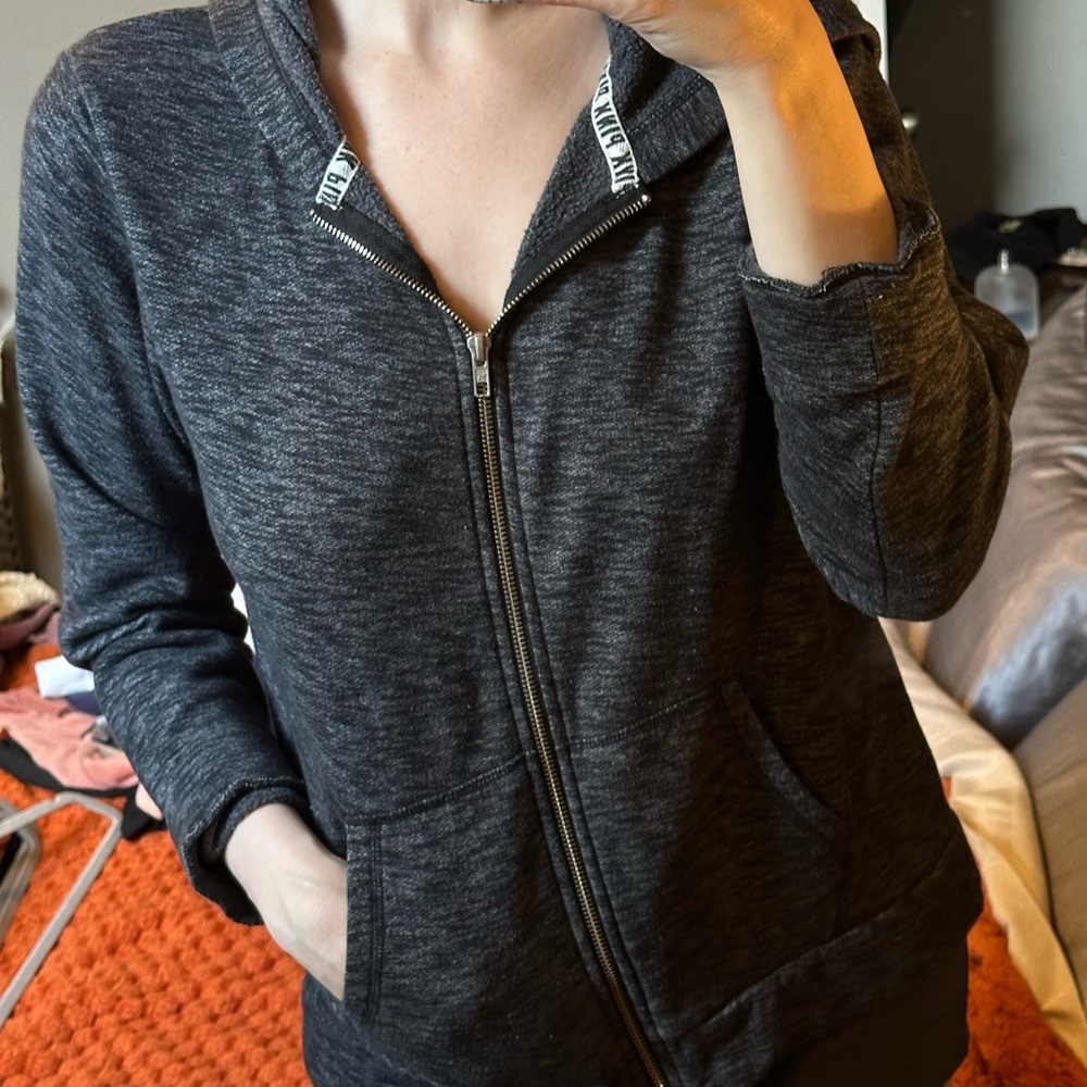 VS Pink Charcoal Zip-Up Hoodie